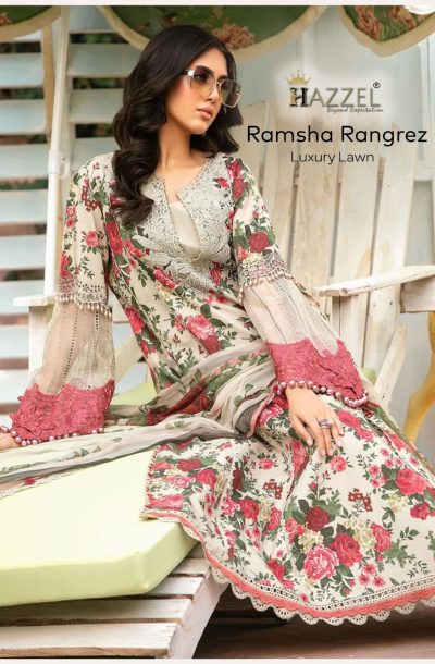 HAZZEL RAMSHA RANGREZ PAKISTANI LAWN SUITS