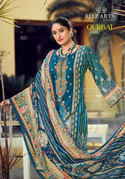 RIAZ ARTS QURBAT PURE LAWN KARACHI SUITS