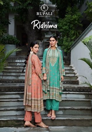 RUPALI RIDHIMA VISCOSE PRINTED MIRROR WORK SUITS