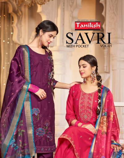 TANIKSH SAVRI VOL 1 VERTICAL EMBROIDERY KURTI