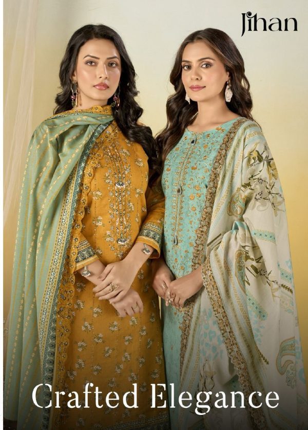 JIHAN CRAFTED ELEGANCE PURE LAWN PRINTED SUITS