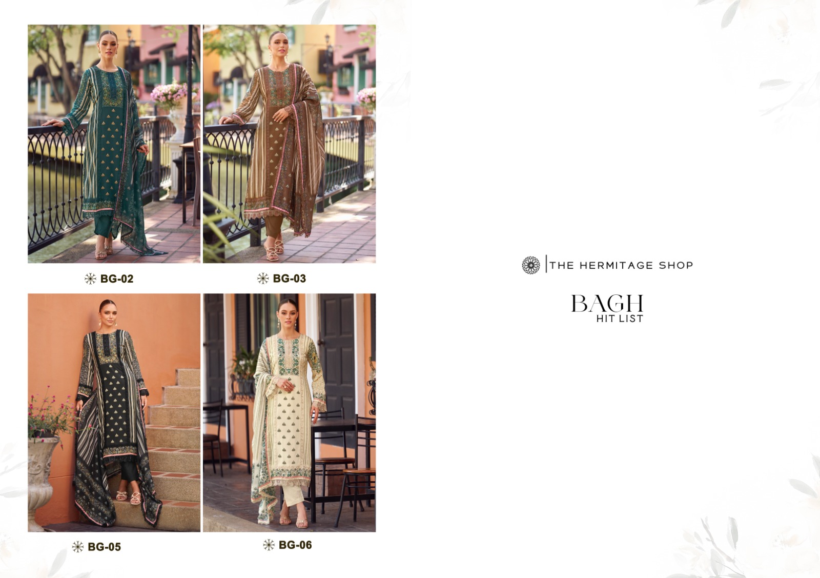 THE HERMITAGE SHOP BAGH HIT LIST PRINTED SUITS