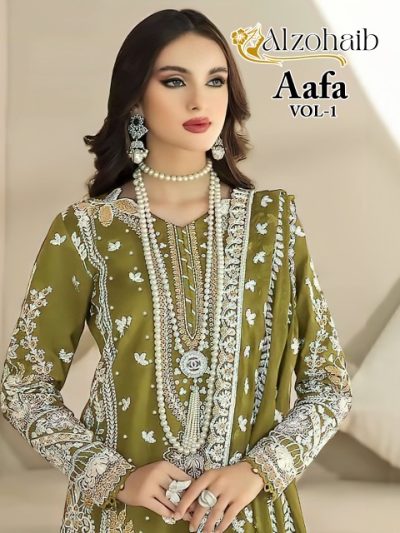 ALZOHAIB AAFA VOL 1 ORGANZA EMBROIDERY SUITS