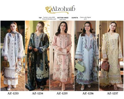 ALZOHAIB AZ-1233 TO AZ-1237 PAKISTANI COTTON SUITS