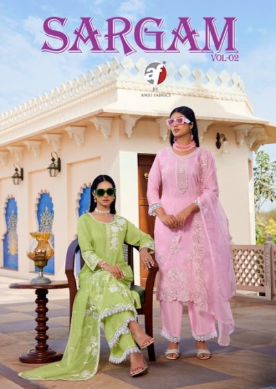 ANJU FABRICS SARGAM VOL 2 PURE MUSLIN KURTI