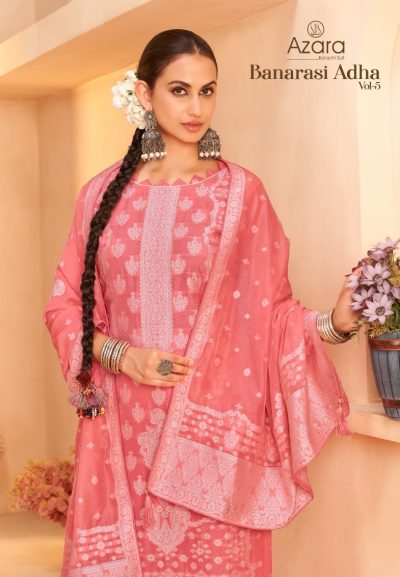 AZARA BANARASI ADHA VOL 5 COTTON JACQUARD SUITS
