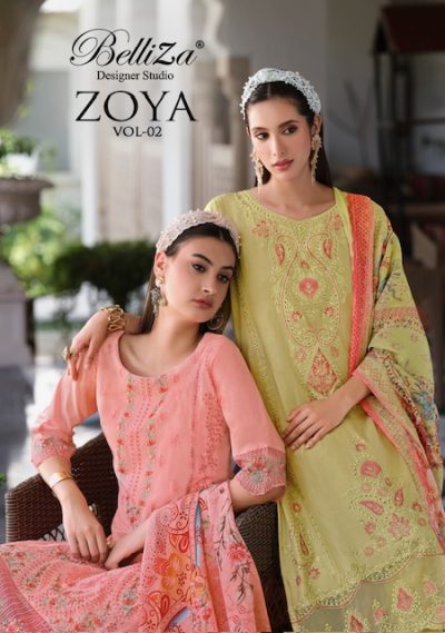 BELLIZA ZOYA VOL 2 COTTON EMBROIDERY SUITS SUPPLIER