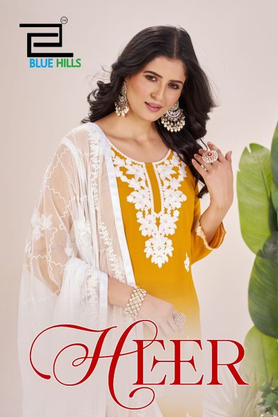 BLUE HILLS HEER RAYON EMBROIDERY READYMADE KURTI
