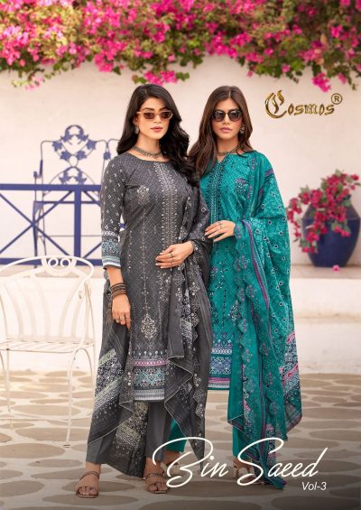 COSMOS BIN SAEED VOL 3 PURE LAWN COTTON SUITS