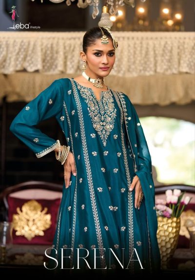 EBA LIFESTYLE SERENA HEAVY CHINON EMBROIDERT SUITS