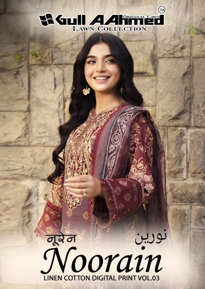 GULL AAHMED NOORAIN VOL 3 LAWN KARACHI SUITS