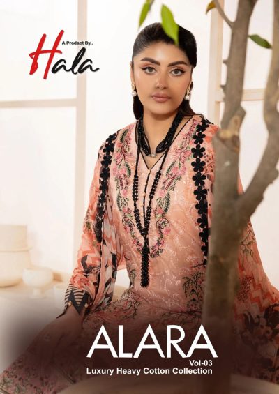HALA ALARA VOL 3 PURE LAWN KARACHI SUITS CATALOG