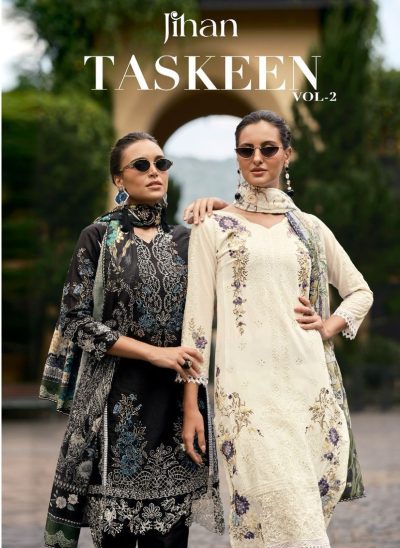 JIHAN TASKEEN VOL 2 COTTON EMBROIDERY SUITS