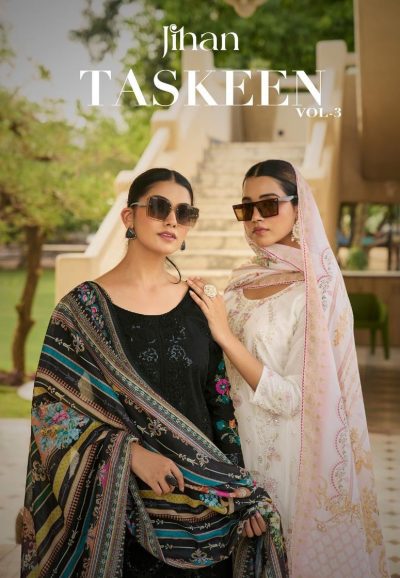JIHAN TASKEEN VOL 3 PURE COTTON EMBROIDERY SUITS