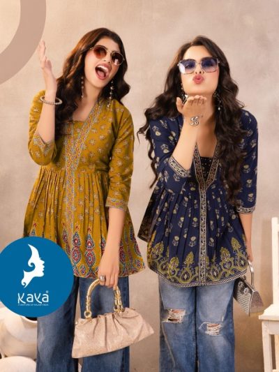 KAYA KURTI AAYU COTTON PRINTED SHORT KURTI