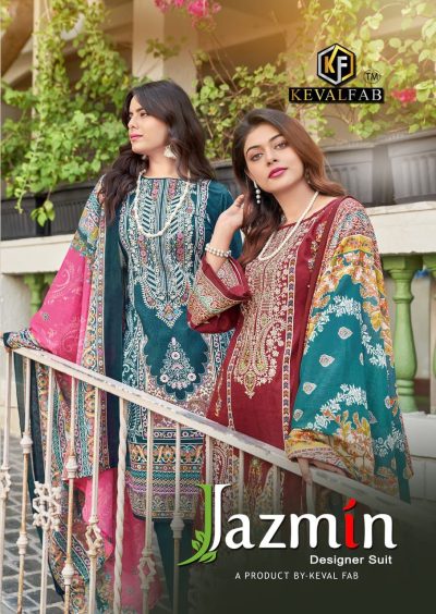 KEVAL FAB JAZMIN COTTON EMBROIDERY SUITS SUPPLIER