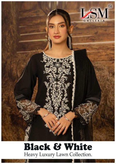 LSM GALLERIA BLACK & WHITE LUXURY HEAVY LAWN SUITS