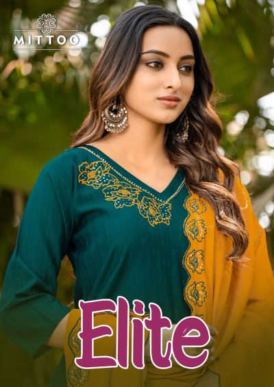 MITTOO ELITE VISCOSE EMBROIDERY READYMADE KURTI