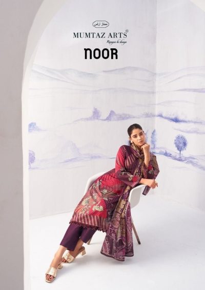 MUMTAZ ARTS NOOR CUTWORK PURE SATIN PRINTED SUITS