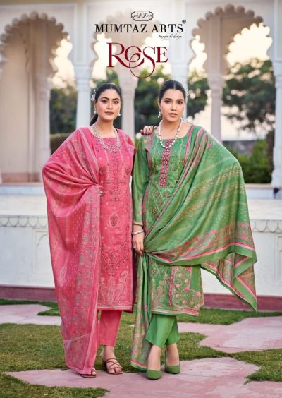 MUMTAZ ARTS ROSE PURE JAM SATIN PRINTED SUITS