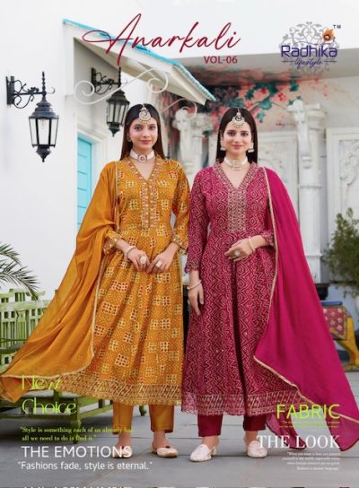 RADHIKA LIFESTYLE ANARKALI VOL 6 HEAVY RAYON KURTI