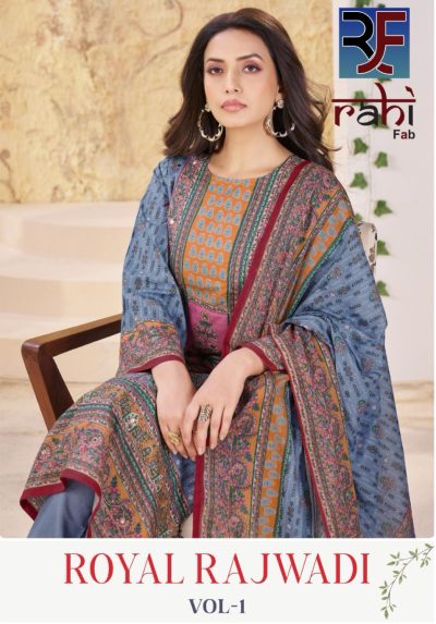 RAHI FAB ROYAL RAJWADI VOL 1 PURE LAWN COTTON SUITS