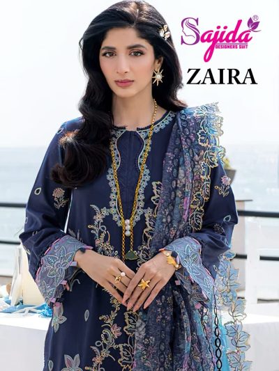 SAJIDA ZAIRA CAMBRIC COTTON EMBROIDERY SUITS