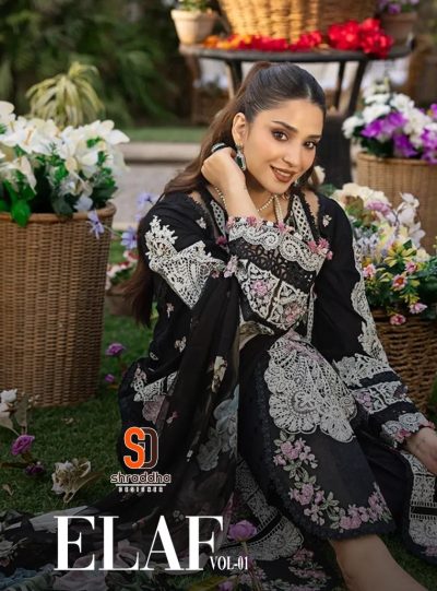 SHRADDHA DESIGNER ELAF VOL 1 PURE COTTON SUITS