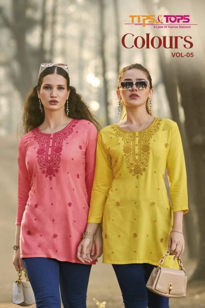 TIPS & TOPS COLORS VOL 5 HEAVY RAYON SHORT KURTI