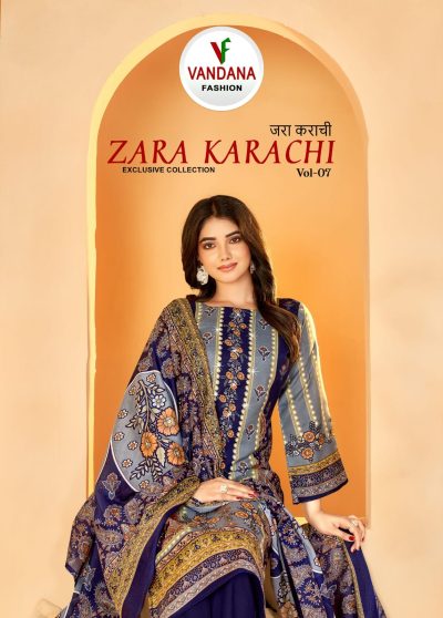 VANDANA ZARA KARACHI VOL 7 COTTON SUITS CATALOG