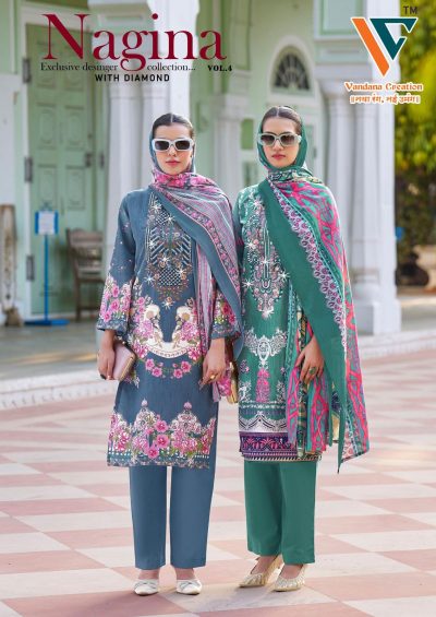 VANDANA‎ CREATION NAGINA‎ VOL 4 COTTON PRINTED SUITS