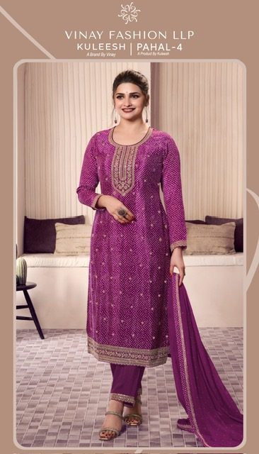 VINAY FASHION KULEESH PAHAL 4 CHINON DESIGNER SUITS