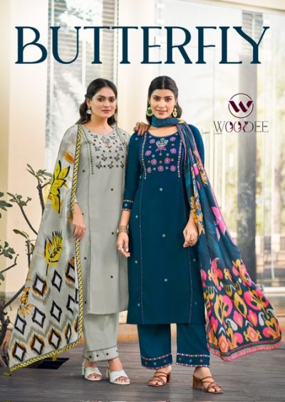 WOODEE BUTTERFLY RAYON PRINTED READYMADE KURTI