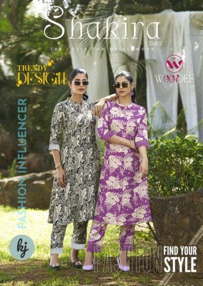 WOODEE SHAKIRA RAYON PRINT CO ORD SET CATALOGUE