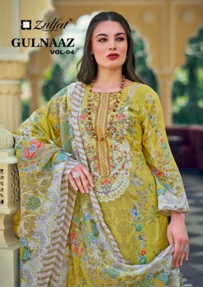 ZULFAT GULNAAZ VOL 4 PURE COTTON EMBROIDERY SUITS