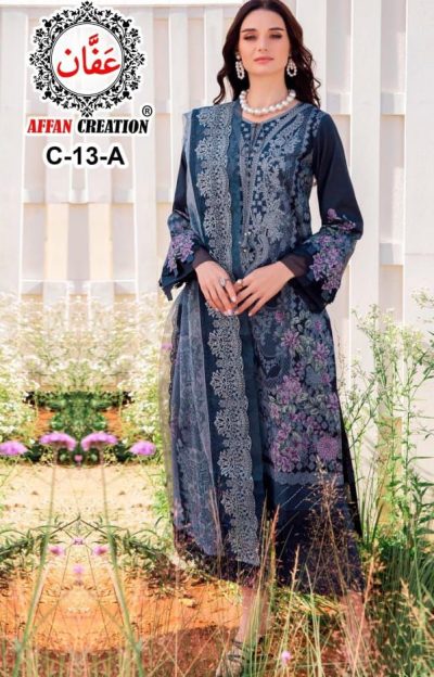 AFFAN CREATION C 13 PURE LAWN PRINTED SUITS