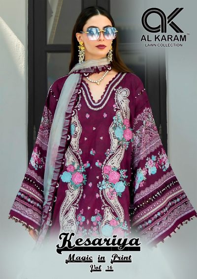 AL KARAM KESARIYA VOL 16 LAWN PRINTED SUITS