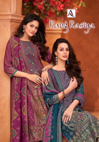 ALOK SUITS RANG RASIYA HAND WORK SUITS CATALOG