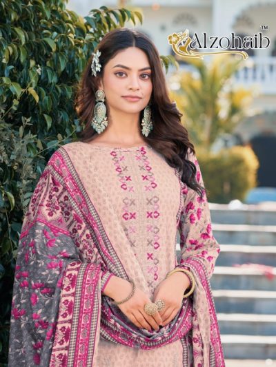 ALZOHAIB D.NO 1258 PAKISTANI SUITS WHOLESALER