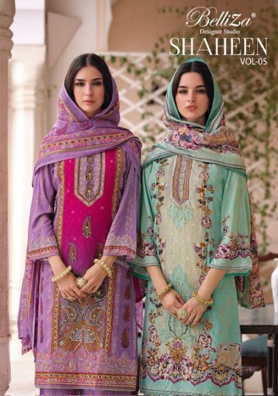 BELLIZA DESIGNER SHAHEEN VOL 5 SALWAR SUIT CATALOG