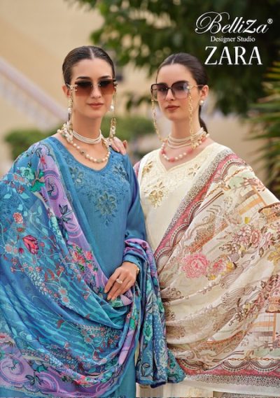 BELLIZA ZARA PURE ROMAN SILK SALWAR SUIT SUPPLIER