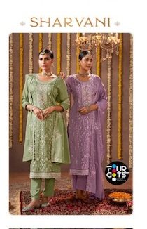 FOURDOTS SHARVANI PURE CHINON EMBROIDERY SUITS