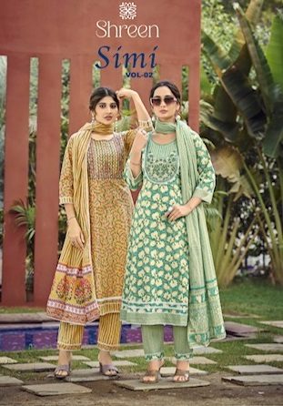 HINAYA SIMI VOL 2 COTTON PRINTED FLAIRED KURTIS