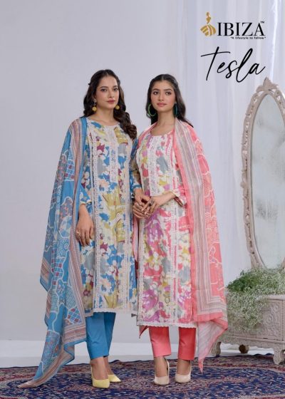 IBIZA TESLA PURE LAWN PRINTED EMBROIDERY SUITS