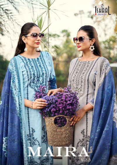 ISHAAL PRINTS MAIRA VOL 3 LAWN EMBROIDERED SUITS