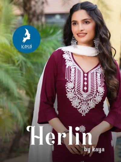 KAYA KURTI HERLIN RAYON EMBROIDERY KURTI SUPPLIER