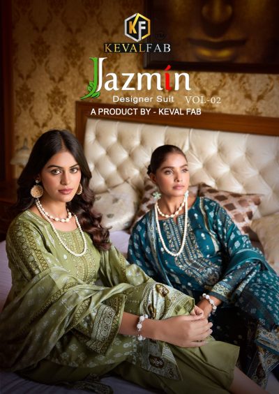 KEVAL FAB JAZMIN VOL 2 COTTON EMBROIDERY SUITS