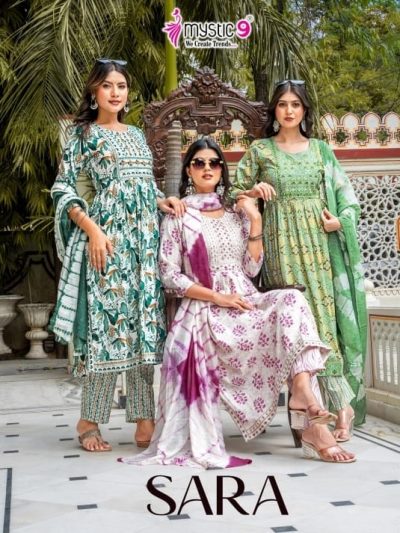 MYSTIC 9 SARA VOL 17 RAYON PRINTED KURTI CATALOGUE
