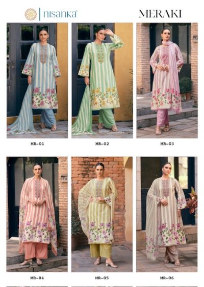 NISANKA MERAKI PURE JAAM SATIN EMBROIDERY SUITS