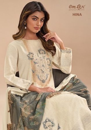 OM TEX HINA COTTON SILK EMBROIDERY SUITS SUPPLIER